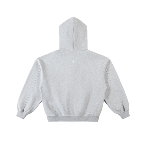 Cupid Boxy Stitched Zip Up Hoodie