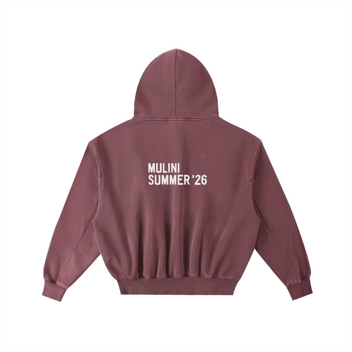 Frayed Enzyme Washed Fleece Hoodie