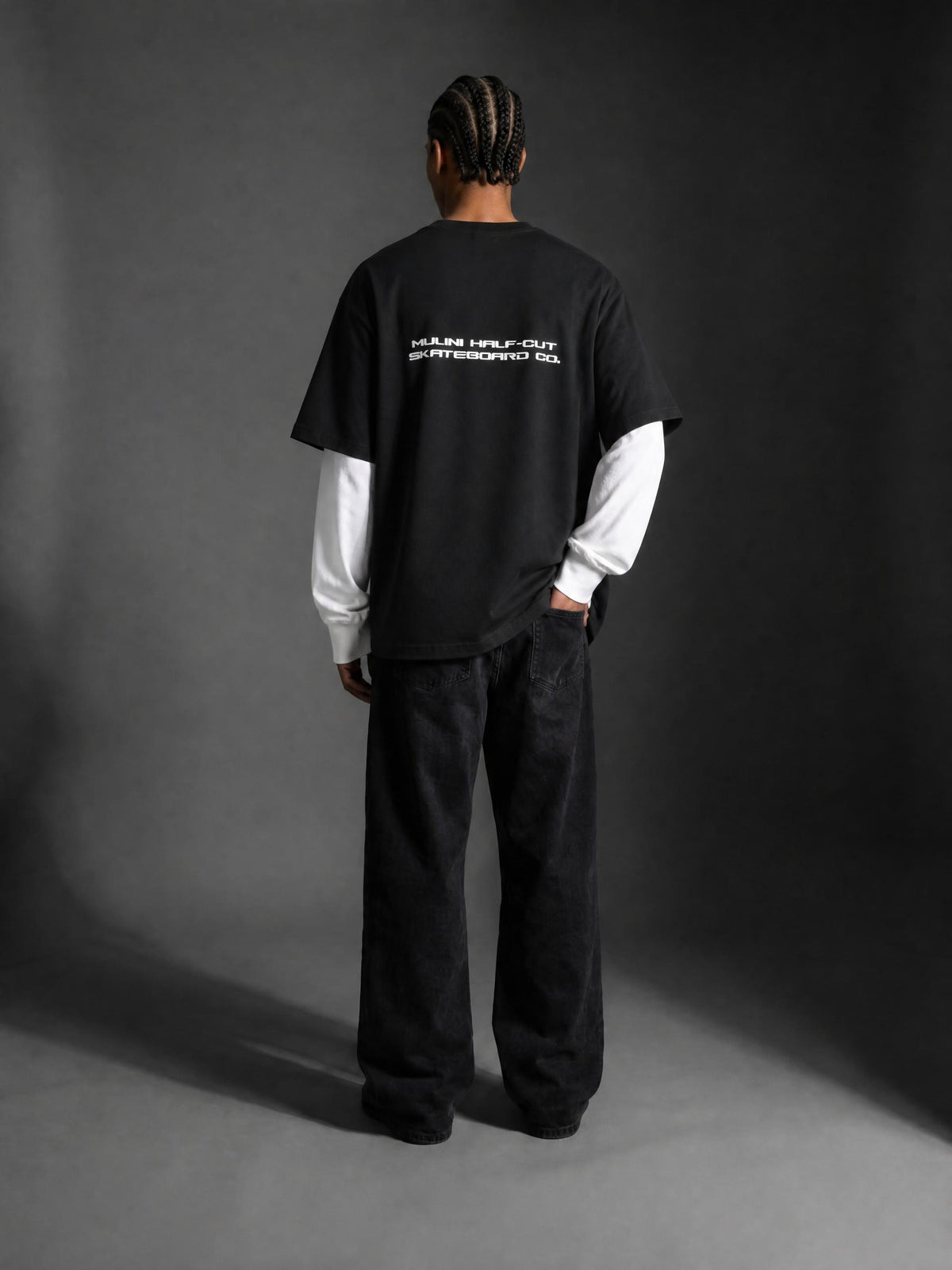 Layered Contrast Sleeve Cotton T-Shirt