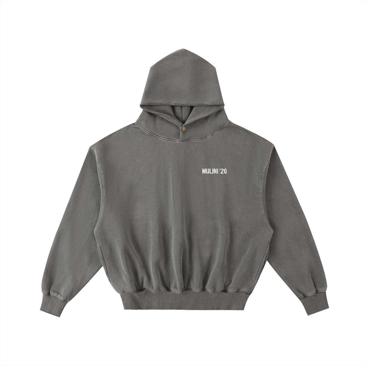 Frayed Enzyme Washed Fleece Hoodie