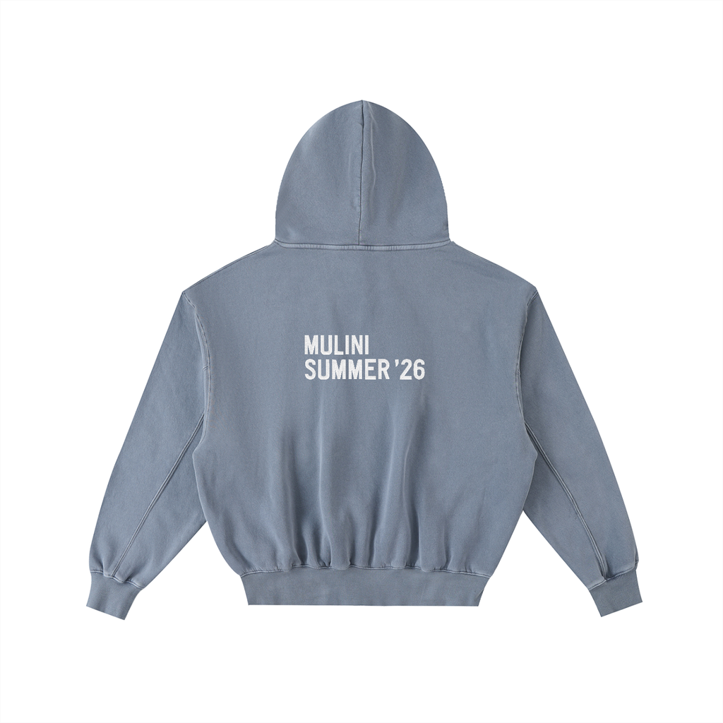 Frayed Enzyme Washed Fleece Hoodie