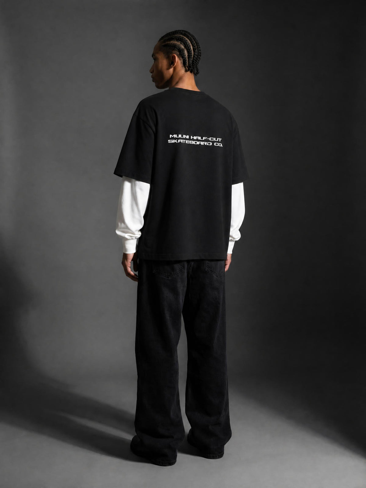Layered Contrast Sleeve Cotton T-Shirt