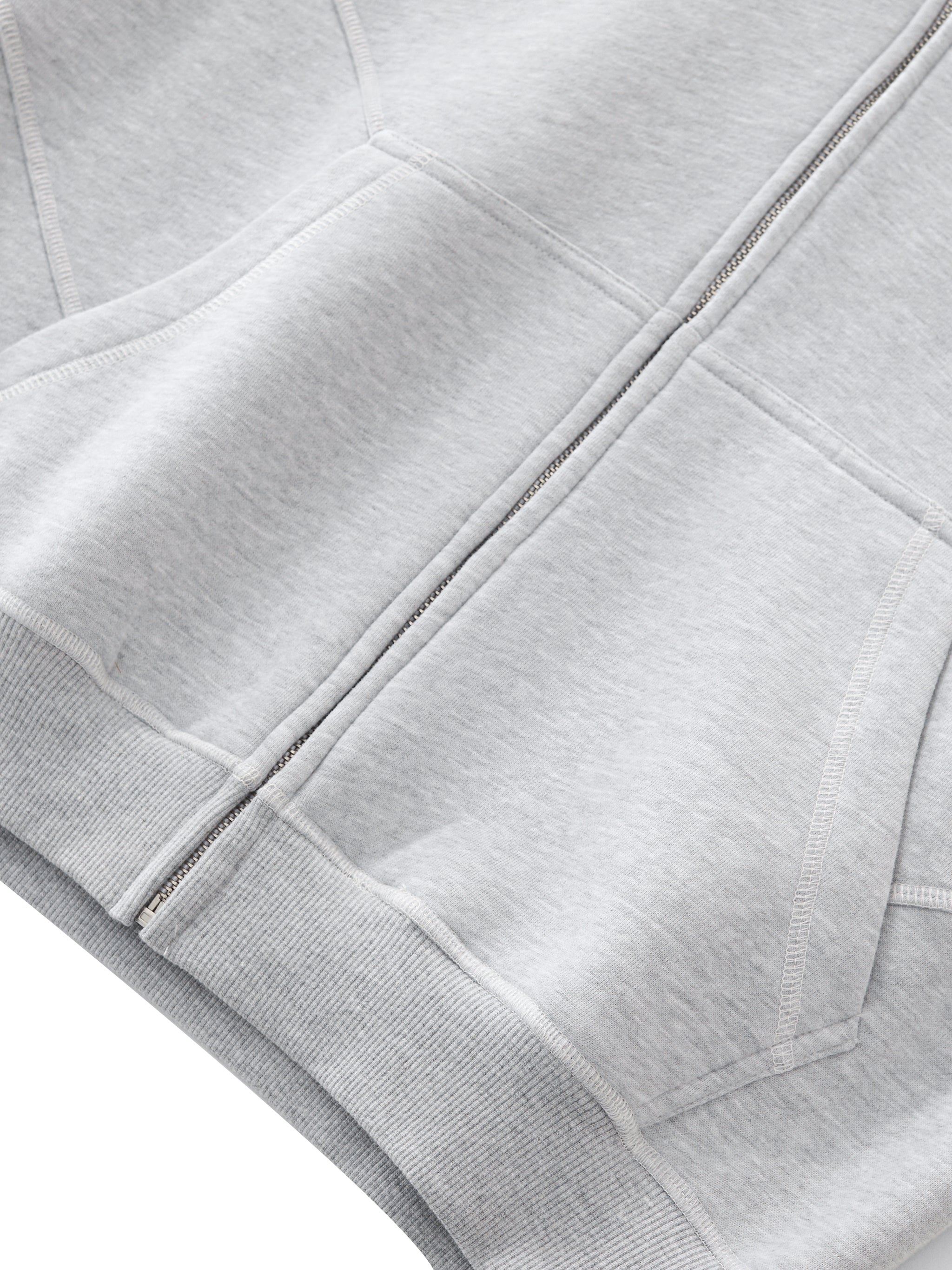 Cupid Boxy Stitched Zip Up Hoodie